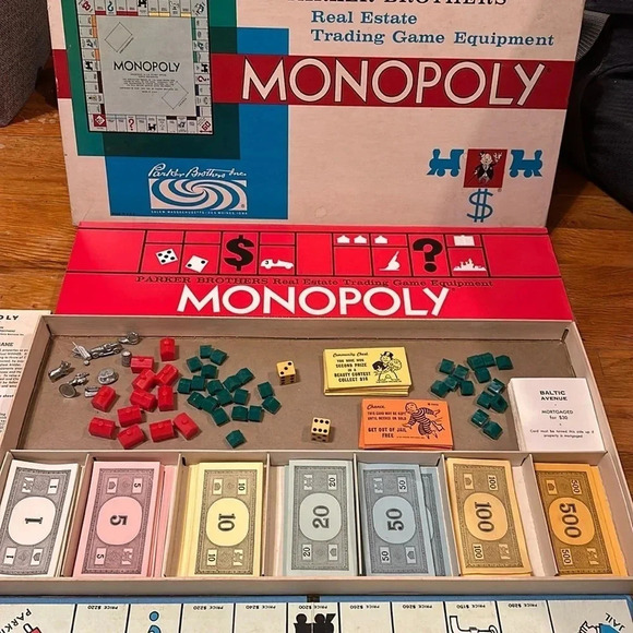 vintage 1961 parker bros real estate trading MONOPOLY board game toy collectible - Picture 1 of 16